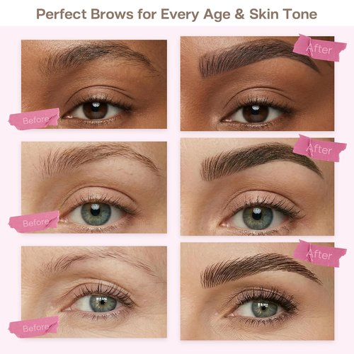 CALAILIS Eyebrow Pencil - 2-in-1 Microblading & Eyeliner Dual-Ended Tool for Natural, Waterproof Brows (Dark Brown)