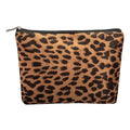 Makeup Bag For Women - Soft and Warm Material Cosmetic Bags Leopard Print Design Ladies Tote Bag,Women's Pencil Case Makeup Organizer with Zipper (Brown)