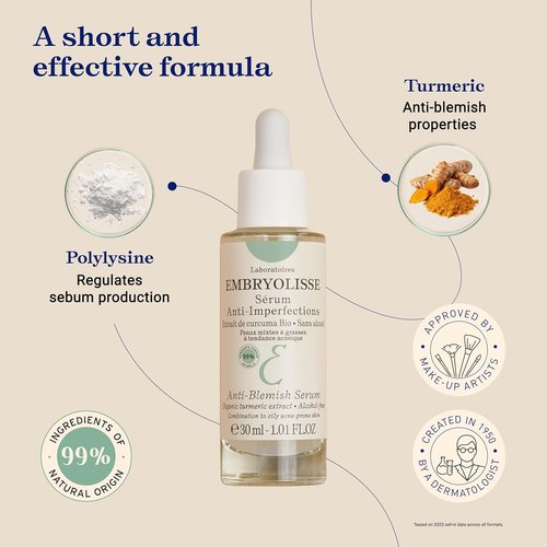 Embryolisse Anti-Blemish Face Serum - Effective Treatment for Oily Skin & Blackheads | 1.01 Fl Oz
