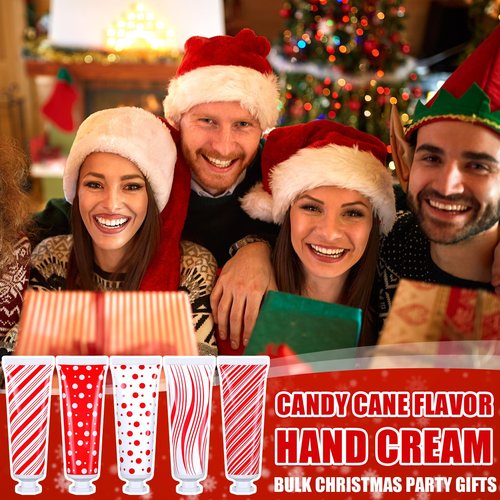 Dansib 30 Pcs Christmas Hand Cream Bulk Mini Hand Lotion Candy Cane Scented Peppermint Lotion Christmas Stocking Stuffers Bulk Holiday Gifts Employee Staff Teacher Appreciation Gifts for Coworkers