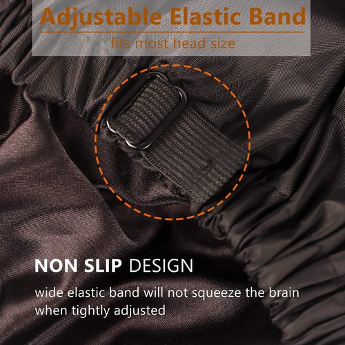 Adjustable Shower Caps for Women Reusable Waterproof Satin Lining Extra Large Shower Cap for Women and Men Long Hair Braids Curly Hair (Xl,Black)