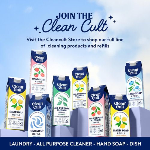 Cleancult - Lemon Verbena - Moisturizing Liquid Hand Soap - Refillable Aluminum Bottle - Made with Aloe Vera - Nourishes & Moisturizes Dry & Sensitive Skin - 12 oz - 3 Pack