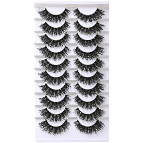 FARRED Mink Lashes False Eyelashes Cat Eye Strip Lashes Wispy Faux Mink Eye Lash Fluffy Eyelash Natural Look 10 Pairs Fake Lashes Pack Full Volume Lash Strips Pestañas
