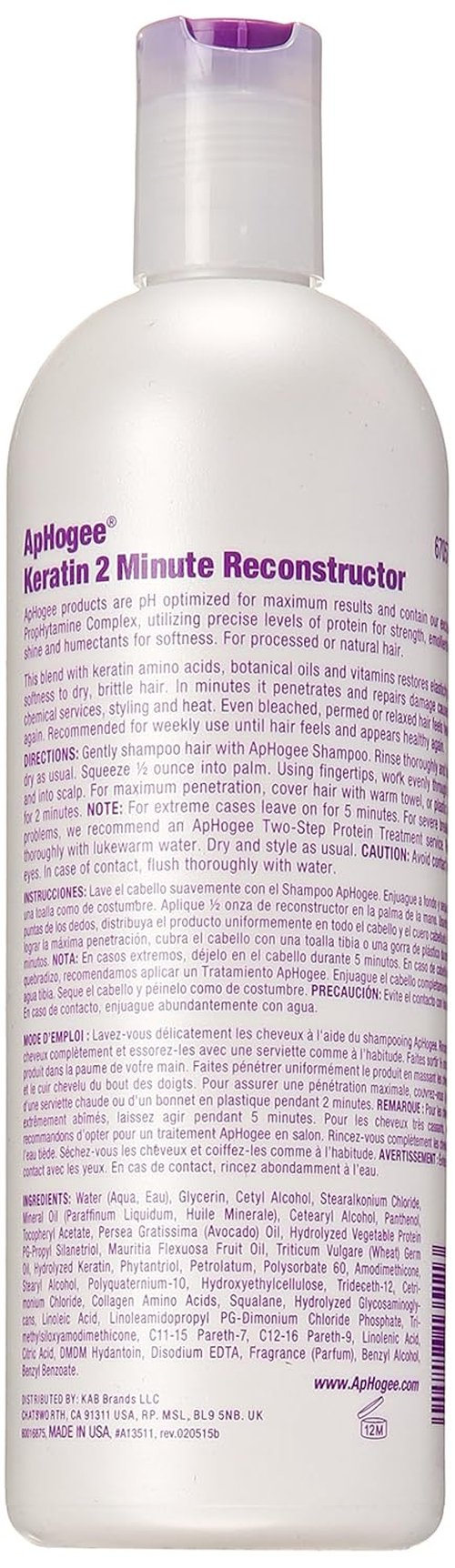 ApHogee Intensive Keratin Reconstructor - Strengthens & Repairs Hair | 16 Oz