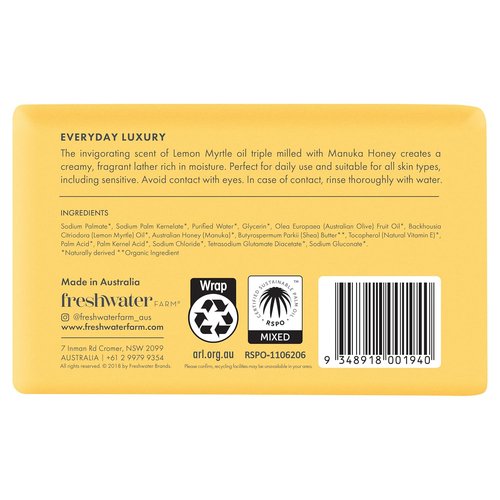Skiennix Lemon Myrtle Oil & Manuka Honey Body Bar - Nourishing Moisturizer for Glowing Skin