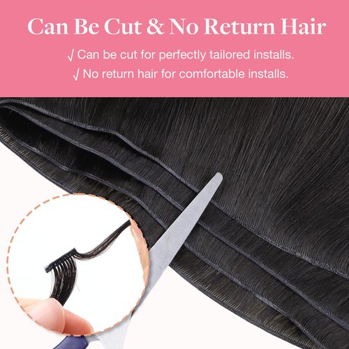 GOO GOO Genius Weft Hair Extensions Human Hair, Sew In Hair Extensions Rooted Remy Weft, 2/6/2 Balayage Dark Brown to Chestnut Brown 14inch 40g, Hand Tied Weft Hair Extensions