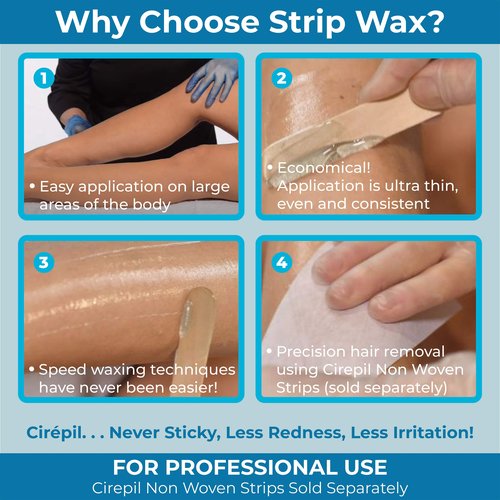 Cirepil - Cristal Ocean - 400g / 14.11 oz Soft Wax Tin - Hypoallergenic, Rosin-Free Strip Wax for Sensitive Skin - Unscented Professional Hair Removal Refill for Legs, Arms, and Back