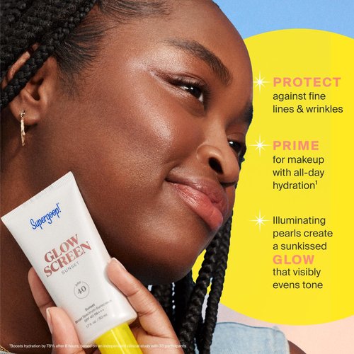 Supergoop! Glowscreen SPF 40, Sunrise (Champagne Glow) - 20 mL - Glowy Primer + Broad Spectrum Tinted Sunscreen - Helps Filter Blue Light - Hydration - Hyaluronic Acid & Vitamin B5