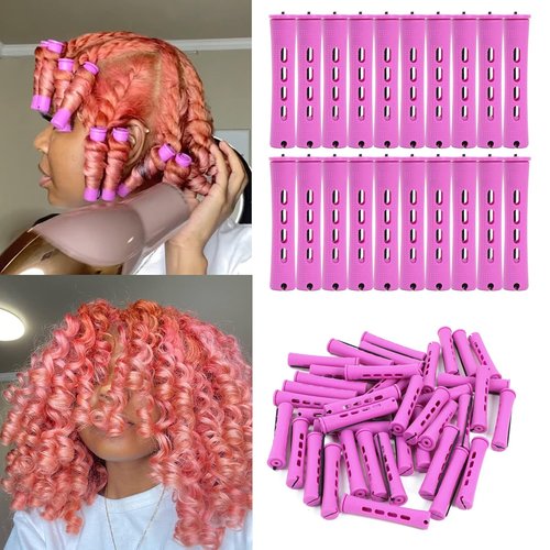 Skiennix 20-Piece Women's Perm Rods Set - Cold Wave Hair Rollers for All Hair Lengths | DIY Styling Tools (Purple)