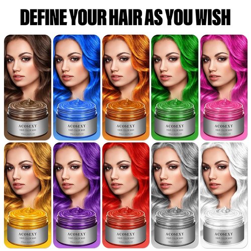 Skiennix Temporary Hair Color Wax - Natural Dye for Kids & Adults | Black, 120g - Perfect for Halloween & Cosplay