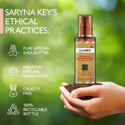 Saryna Key Hair Serum Repair Oil - Shea Butter Hair Treatment Oil, Oil for Hair, Frizz Control for Dry & Damaged Hair, Color-Safe(3.55 Oz)