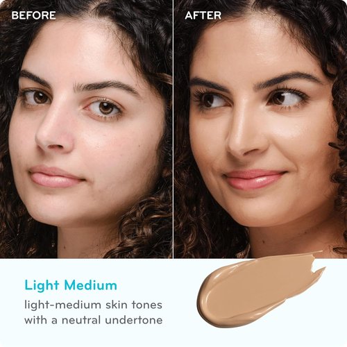 Pūrlisse Ageless Glow Serum BB Cream SPF 40 - Radiant BB Cream with Bakuchiol & Vitamin C for Youthful Skin - Light Medium (1.4 oz)