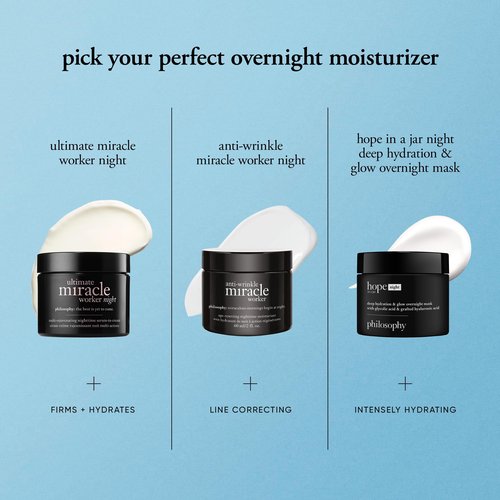 philosophy hope in a jar deep hydration & glow overnight face mask - with glycolic & hyaluronic acid - renews & restores dry skin for a smooth, glowy finish - 2 fl oz.