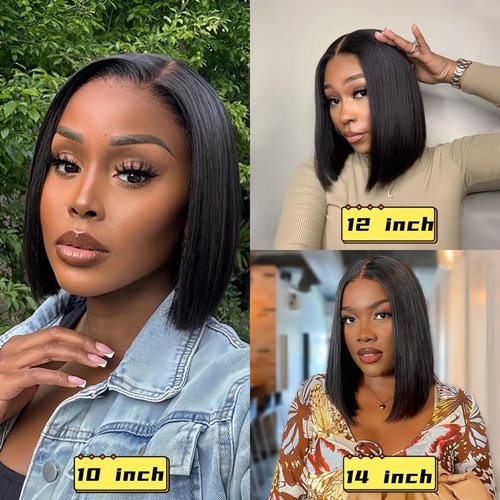 aibasi short Bob wig human hair 13x4 HD Lace Front Bob Wig Human Hair Comfortable Breathable Natural Short Style, Fluffy & Face-Slimming Heat-Stylable & Easy Care 200% Density