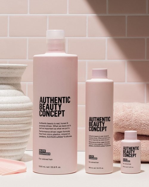 Authentic Beauty Concept Glow Cleanser - Preserves Color & Seals Cuticle for Color Treated Hair | Vegan & Sulfate-Free