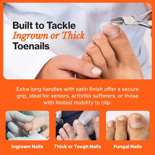 Fox Medical Equipment Toenail Clippers for Thick Nails, Medical Grade Stainless Steel Nail Nippers Trusted by Podiatrists for Seniors, Men, and Women – Ideal for Thick Toenails & Foot Care