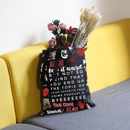 Morbid Crime Inspired Gift True Crime Club Makeup Bag True Crime Fan Zipper bag (BYEEEEEEE tote)