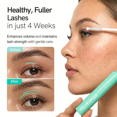 Korean Eyelash Growth Serum - Eyebrow Enhancer for Longer, Thicker Lashes | Biotin & Peptides | 0.3 fl oz