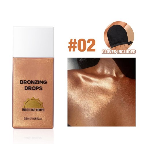 MAEPEOR Bronzing Drops - Liquid Bronzer for Face & Cheeks | Instant Sun-Kissed Glow (Color 02)