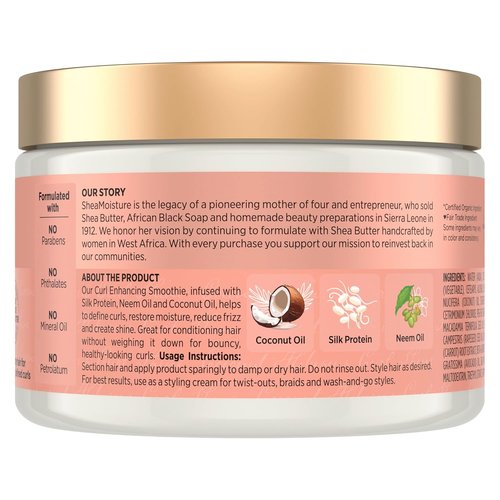 SheaMoisture Curl Enhancing Cream - Coconut & Hibiscus for Thick, Curly Hair | 12 oz, Sulfate & Paraben Free