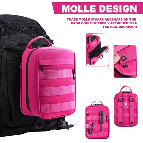 MAICHENG Small Storage Bag with Combination Lock, Travel Medicine Lock Box, Carbon Lined Tactical EDC Molle Bag Pouch, Money Cosmetic Organizer, Gifts for Women