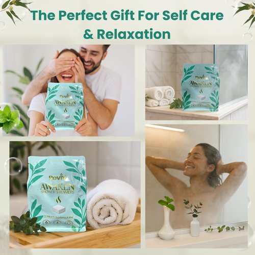 REVIV Shower Steamers Aromatherapy – 15 Long-Lasting Eucalyptus & Mint Shower Bombs for Stress Relief and Sinus Support – Self Care Spa Gifts for Women & Men – Valentine's Day Gift