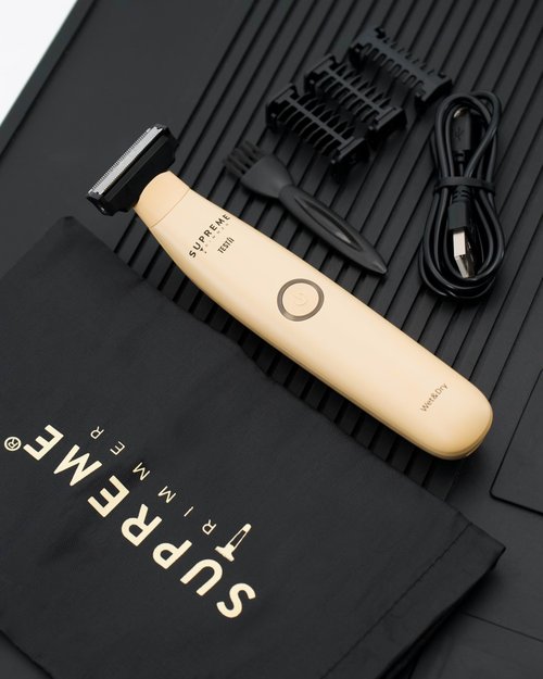 Supreme Trimmer Testii STH120 Men’s Ball Trimmer and Body Groomer, Waterproof Wet Dry Use, Skin-Safe Blade System, USB-C Fast Charging, 90 Min Runtime, Replacement Heads Available