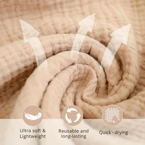 Konssy 7-Pack Ultra Soft Muslin Cotton Face Wash Cloths, Reusable Absorbent Washcloths for Sensitive Skin, Lightweight Facial Makeup Remover Towels for Women (11 x 11 Inch)