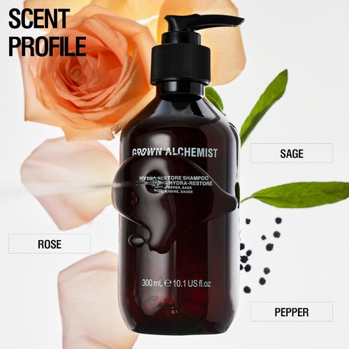 Grown Alchemist Daily Shampoo - Hydra-Restore Formula with Rose, Black Pepper & Sage | 300mL
