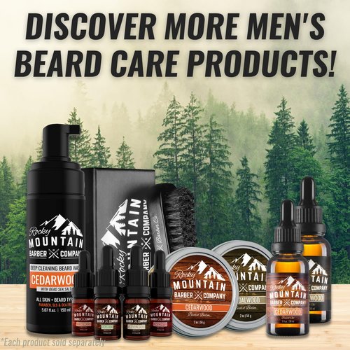 Rocky Mountain Barber Beard Balm - 100% Natural Wax Blend with Cedarwood Scent - Nourishing Formula