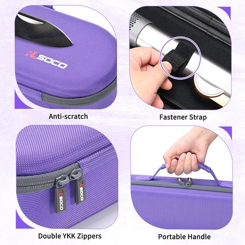 RLSOCO Travel Case for Dyson Airstrait Straightener/Corrale Hair Straightener | Compact Design with YKK Zipper & Scratch Protection (Purple)