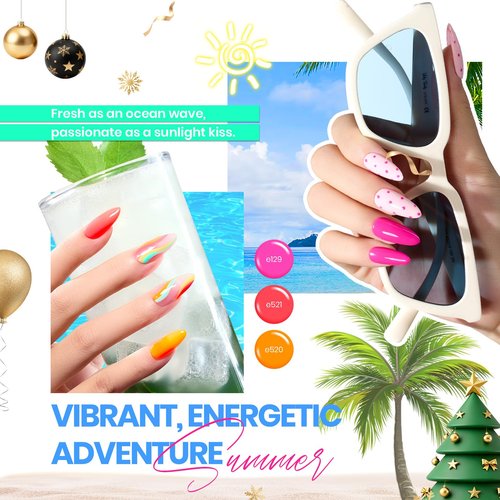 beetles Gel Polish Set Vivid Seasons - Spring Gel Nail Polish Set 36 Colors Pink Yellow Green Purple Jelly Shades 45pcs with Base & Top Coat UV LED Soak Off DIY Salon Easter Gift for Women & Girls