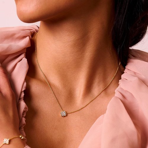 Electric Picks Camilla Clover Necklace - Elegant 14kt Gold Plated Dainty Layering Jewelry for Women