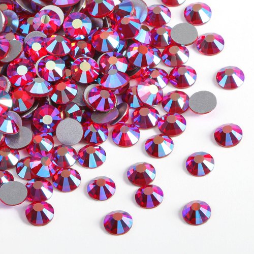 Beadsland 2880pcs Flat Back Crystal Rhinestones Round Gems for Nail Art and Craft Glue Fix, Light Siam AB, SS20,4.6-4.8mm
