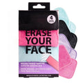 ERASE YOUR FACE Reusable Makeup Remover Cloths - Microfiber Towels for Gentle Cleansing - Water Activated | Multi-Color (4 Pack)