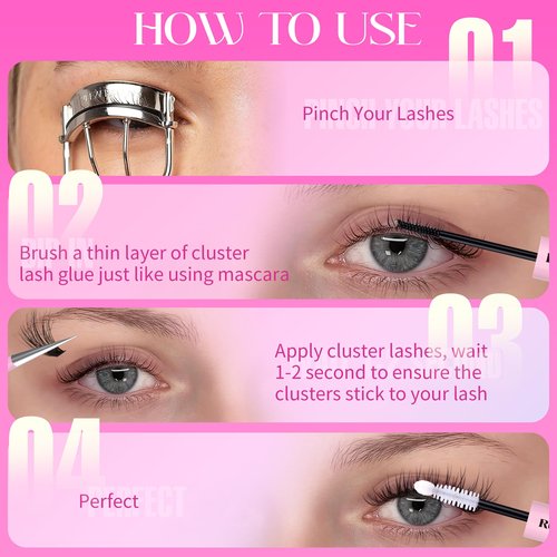 Lash Extension Kit Full Lash Clusters Kit 280pcs Volume Eyelash Extension Kit 100D/150D 2 Styles Eyelash Clusters Kit Bond and Seal Lash Glue with Tweezers Thick Individual Lashes Kit by Ruairie