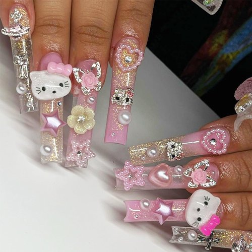 Namifin 48PCS Y2K Nail Charms and Gems 3D Silver Star Butterfly Planet Corss Nail Charms for Acrylic Nails Design Kawaii Nail Jewels for Nail Art