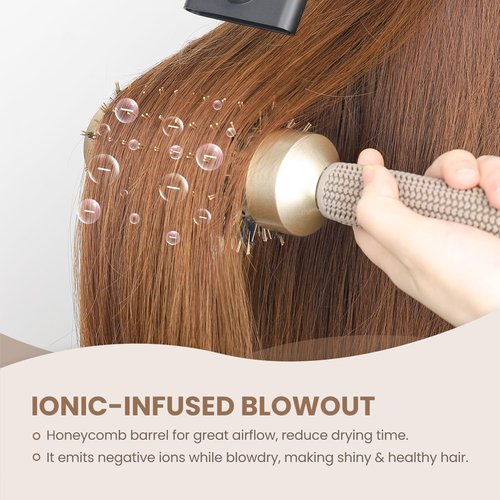 AIMIKE Round Hair Brush - Medium Nano Thermal Ceramic & Ionic Brush for Blow Drying & Styling | 2.9 Inch Barrel