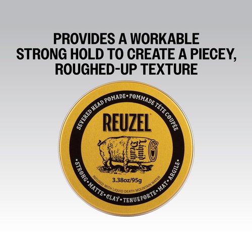 Reuzel Matte Clay Pomade - Strong All-Day Hold, Water Soluble, Non-Greasy Formula | 3.38 oz