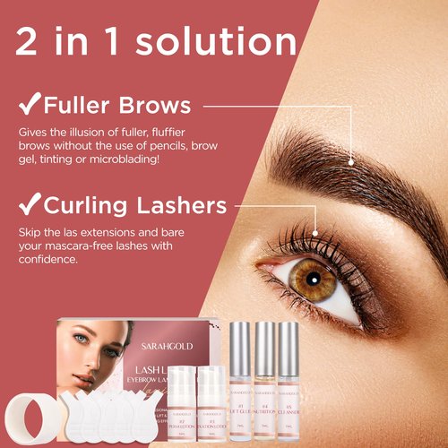 Lash Lift and Brow Lamination Kit: Professional At-Home Lash Lift & Brow Laminate Set, Long-Lasting Curl & Shape, Complete DIY Kit for Salon-Like Results