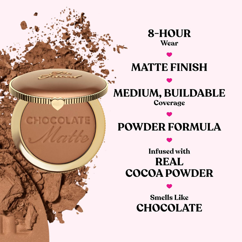 Too Faced Chocolate Soleil Matte Bronzer - Natural Skin-Like Finish for a Sun-Kissed Glow