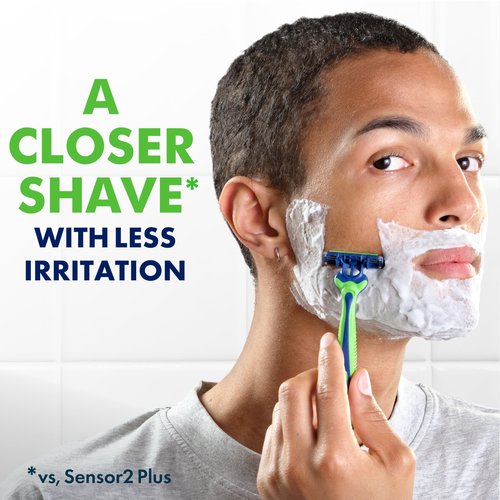 Gillette Sensor3 Sensitive Disposable Razors for Men, Enhanced Lubrastrip Glides Easily Over Your Skin, 8 Count (Pack of 2)