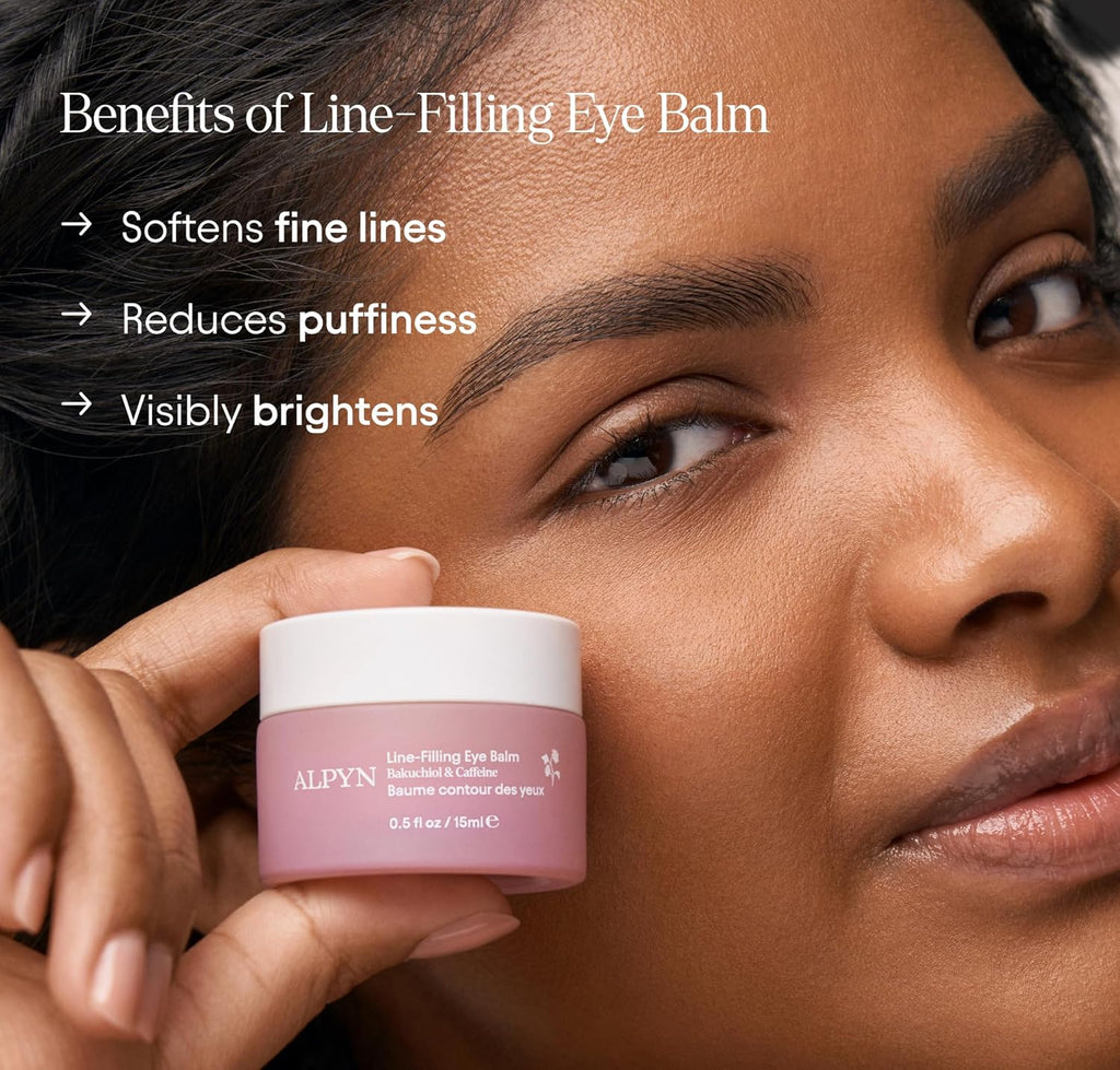 Alpyn Line-Filling Eye Balm - Bakuchiol & Caffeine Formula to Reduce Fine Lines & Puffiness | 0.5 oz / 14 ml