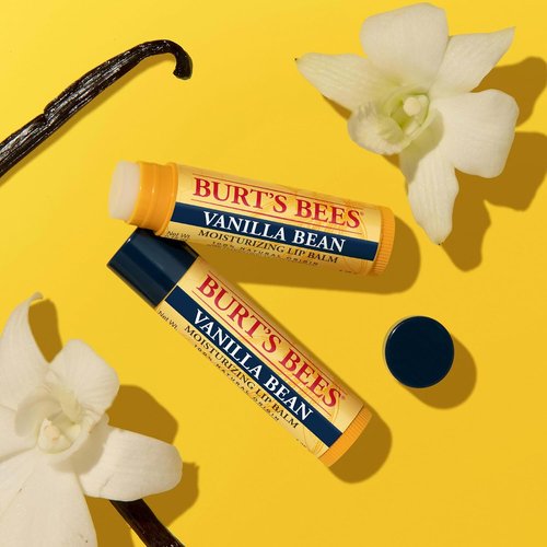 Burt's Bees Lip Balm - Vanilla Bean, Natural Beeswax Moisturizer, Tint-Free | 2 Tubes, 0.15 oz.