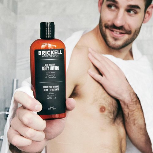 Brickell Men's Deep Moisture Body Lotion - Natural & Organic Hydration for Dry Skin | 8 Oz, Unscented