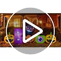 Colorful 8FT Halloween Inflatable Pumpkin with Black Cat Yard Decor