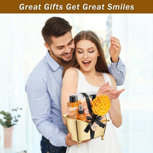 Regine Switzerland Spa Gift Basket - Luxury Bath Set with Honey & Almond | Includes Body Wash, Lotion, and More