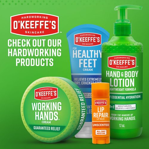 O'Keeffe's Working Hands Night Treatment Hand Cream for Extreme Dryness - 3 oz Tube (2 Pack) - Repairing Skincare for Cracked, Dry Hands
