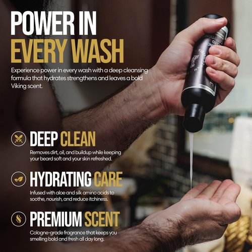 The Beard Struggle Radiance Beard Wash – Silver Collection, Alfheim’s Forests – Deep Clean & Hydrated Care – Beard Cleanser for Men (8 fl oz)
