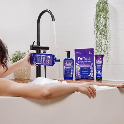 Dr Teal's Sleep Blend Body Wash - Relaxing Epsom Salt & Melatonin Formula | 24 fl oz (Pack of 2)